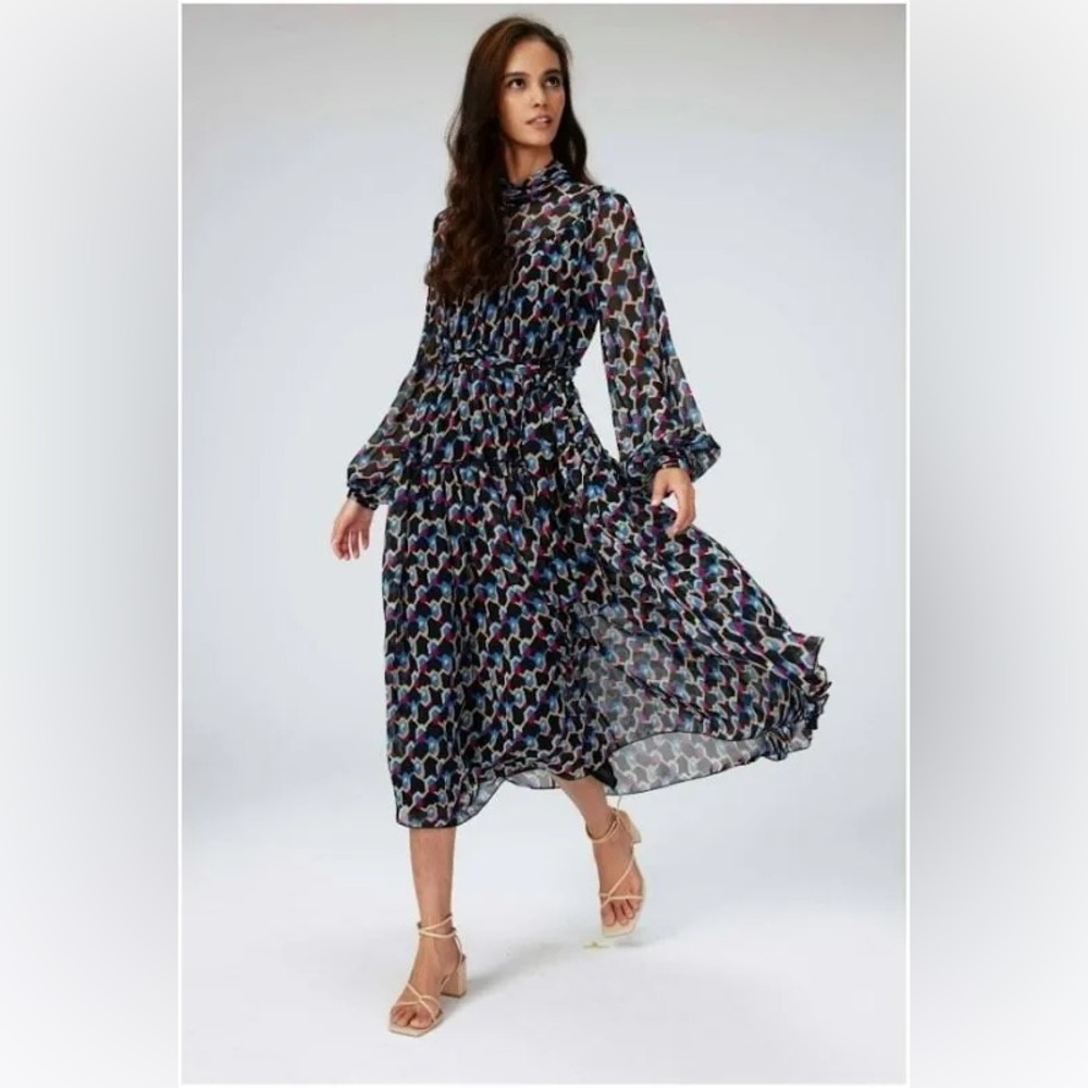DVF Diane von Furstenberg
Kent geometric-print midi dress NEW with tags